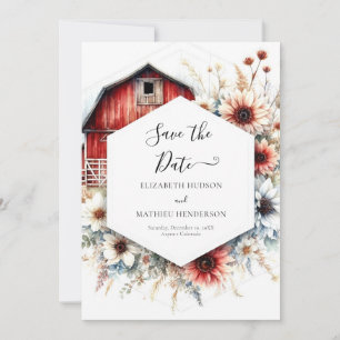 Einzigartige romantische Barnyard-Hochzeit Save The Date