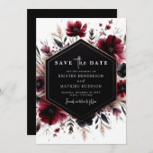 Einzigartige romantische Hochzeit im Burgund Save The Date (Vorne/Hinten)