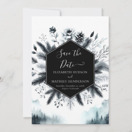 Einzigartige romantische Hochzeit Save The Date (Vorderseite)