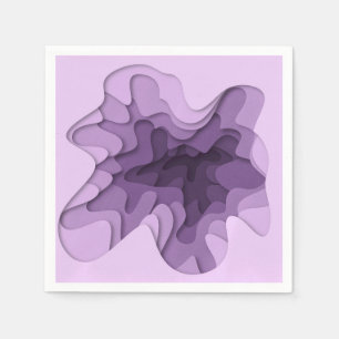 Einzigartige romantische Lila Ombre 3D-Effektwelle Serviette