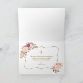 Einzigartige rosa Blume bilden einen Rahmen für di Dankeskarte (Innenseite)