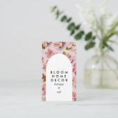 Einzigartige rosa Blume Fotografie QR-Codegrafik Visitenkarte (Stehend Vorderseite)