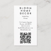 Einzigartige rosa Blume Fotografie QR-Codegrafik Visitenkarte (Rückseite)