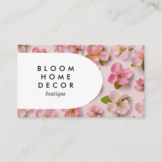 Einzigartige rosa Blume Fotografie QR-Codegrafik Visitenkarte (Vorderseite)