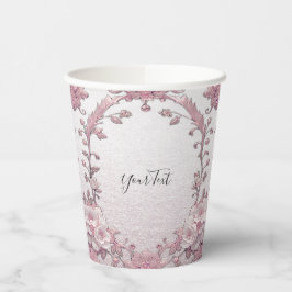 Einzigartige rosa, florale Papiergruppen Pappbecher