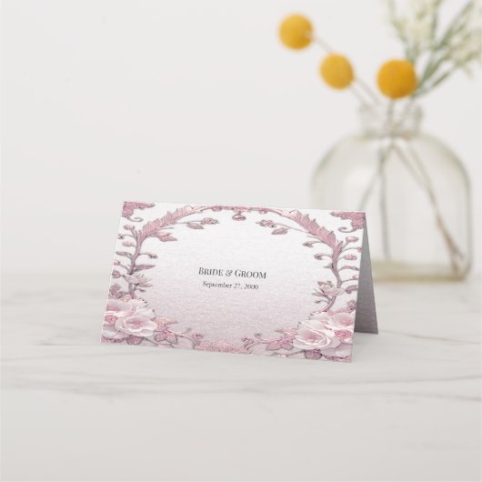 Einzigartige rosa Platzkarte (Rückseite)