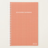Einzigartige rosa Striptextur 2024 Weekly Personal Planer (Vorderseite)