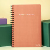 Einzigartige rosa Striptextur 2024 Weekly Personal Planer