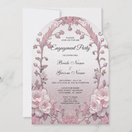 Einzigartige Rosa Verlobung Einladung (Vorderseite)