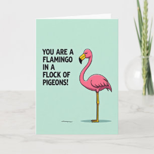 Einzigartige rosa Vogel-Geburtstagskarte Karte