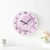 Einzigartige rosafarbene Blubble-Uhr-Schwarze Zahl Große Wanduhr (Zuhause)