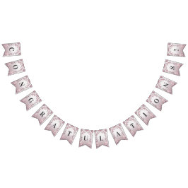 Einzigartige rosafarbene Blumenzellenflagge Wimpelkette