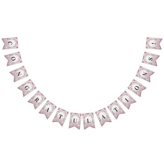 Einzigartige rosafarbene Blumenzellenflagge Wimpelkette (Alle)