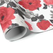 Einzigartige Rose Boho Wrapping Paper Geschenkpapier (Rolleneckpunkt)