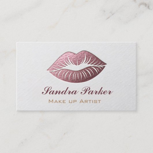 Einzigartige Rose Gold Lips Visitenkarte (Vorderseite)