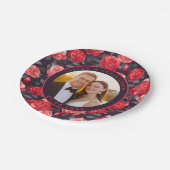 Einzigartige Rose Hochzeitsfeier Teller für Hochze (Schrägansicht)