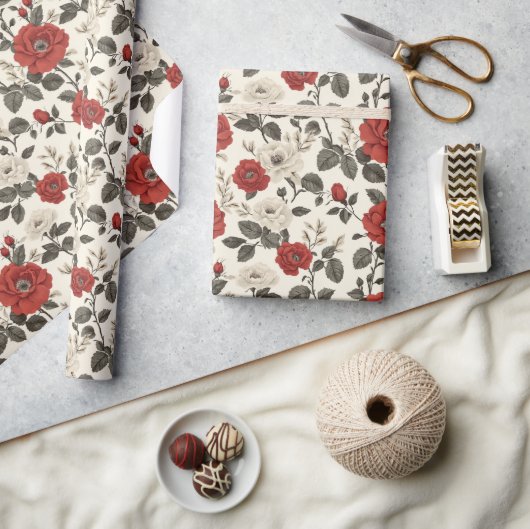 Einzigartige Rose Modernes Wrapping Paper Geschenkpapier (Kunsthandwerk)