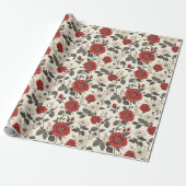Einzigartige Rose Modernes Wrapping Paper Geschenkpapier (Ungerollt)