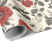 Einzigartige Rose Modernes Wrapping Paper Geschenkpapier (Rolleneckpunkt)