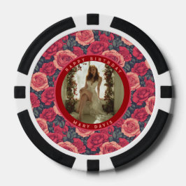 Einzigartige Rosenblume 40. Geburtstag Pokerchips