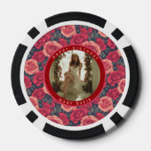 Einzigartige Rosenblume 40. Geburtstag Pokerchips (Rückseite)