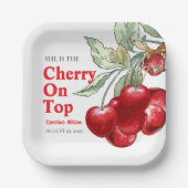 Einzigartige rote Cherry auf Top Baby Dusche Pappteller (Vorderseite)