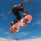einzigartige rote Herzen auf rosa und Muster Custo Skateboard