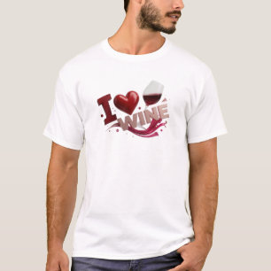 Einzigartige rote I LOVEW WINE Kunstwerk-Erstellun T-Shirt