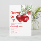 Einzigartige Rote Kirsche auf der Babydusche Einladung (Stehend Vorderseite)
