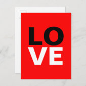 Einzigartige Rote Liebe Romantik Einladungspostkarte (Vorne/Hinten)