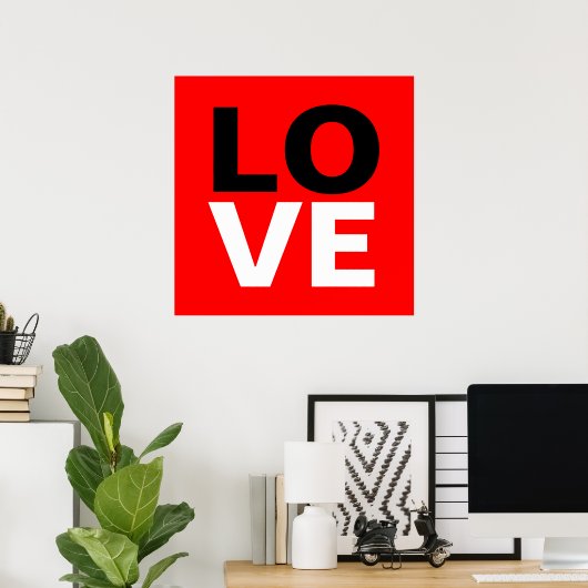 Einzigartige Rote Liebe Romantik Poster (Heimbüro)