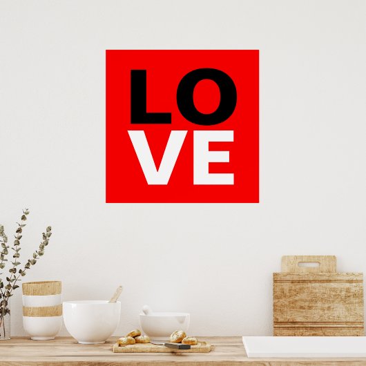 Einzigartige Rote Liebe Romantik Poster (Küche)