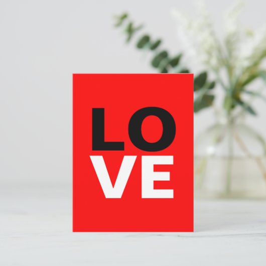 Einzigartige Rote Liebe Romantik Postkarte (Stehend Vorderseite)