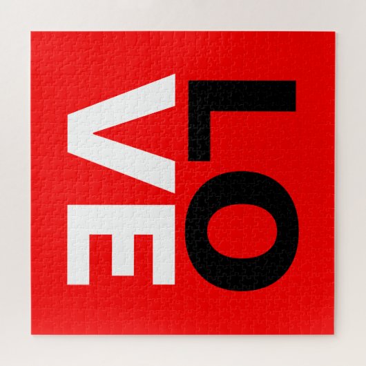 Einzigartige Rote Liebe Romantik Puzzle (Horizontal)