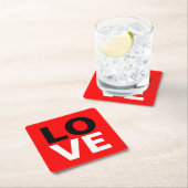 Einzigartige Rote Liebe Romantik Rechteckiger Pappuntersetzer (Vor Ort)