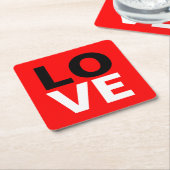 Einzigartige Rote Liebe Romantik Rechteckiger Pappuntersetzer (angewinkelt)