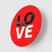Einzigartige Rote Liebe Romantik Runde Wanduhr (Winkel)
