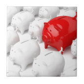 Einzigartige rote piggy Bank Fliese (Vorderseite)