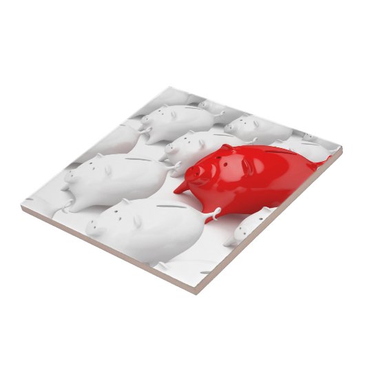 Einzigartige rote piggy Bank Fliese (Seite)