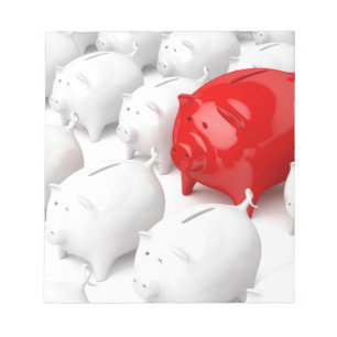 Einzigartige rote piggy Bank Notizblock