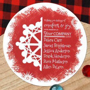 Einzigartige rote, türkisfarbene weiße Business-Fe Feiertagskarte