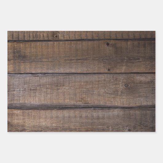 Einzigartige Rustic Wood Wedding Party Geschenkpapier Set (Vorderseite 3)