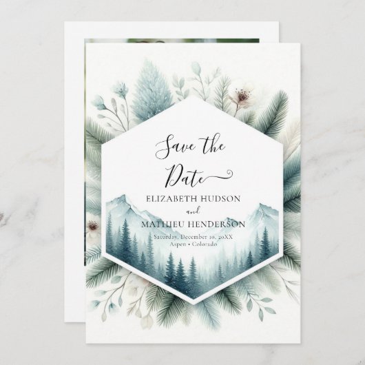 Einzigartige Rustikale Hochzeit Save The Date (Vorne/Hinten)