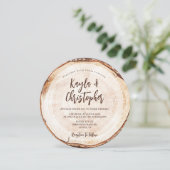 Einzigartige rustikale Hochzeitsholzbaumrinde Maßg Einladung (Stehend Vorderseite)