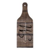 Einzigartige Rustikale Newlyweds Wedding Monogram Schneidebrett (Vorderseite)