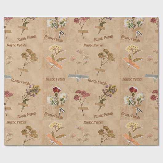 Einzigartige rustikale Petals getrocknete Blume Re Geschenkpapier (Flach)