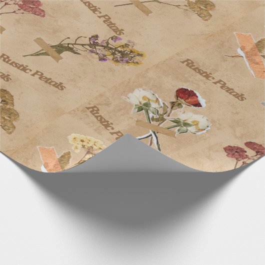 Einzigartige rustikale Petals getrocknete Blume Re Geschenkpapier (Ecke)