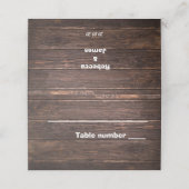 Einzigartige rustikale Platzkarte für Hochzeiten (Außenseite Aufgefaltet)