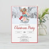 Einzigartige Rustikale Schneeschauer Weihnachtsfei Einladung (Stehend Vorderseite)