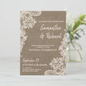 Einzigartige rustikale Trauung und Hochzeitsfeier Einladung (Stehend Vorderseite)